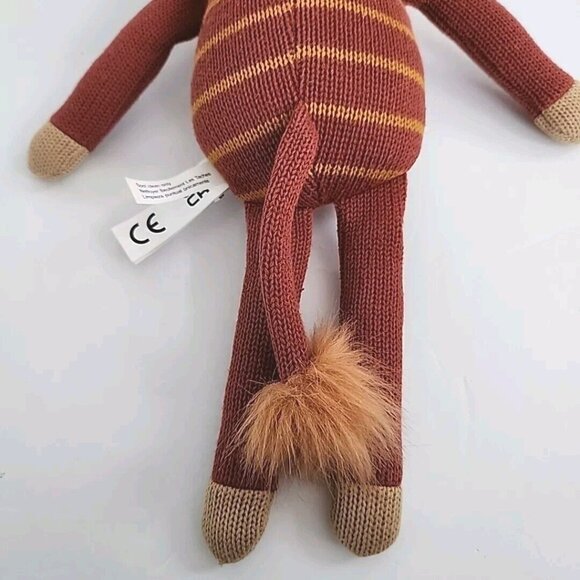 West Elm Knit Lion Plush Stuffed Animal Soft Crib Toy Brown Sewn Eyes 16" Floppy - Picture 10 of 13